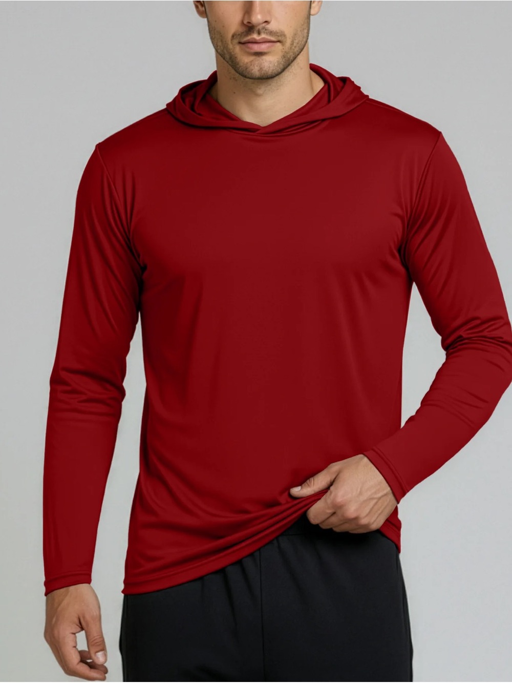 Real Essentials Men's Medium Dry Fit Wicking Long Sleeve Fishing Active Hoodie